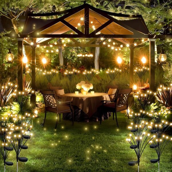 چراغ خورشیدی باغچه مدل گل شب تاب - تصویر 3