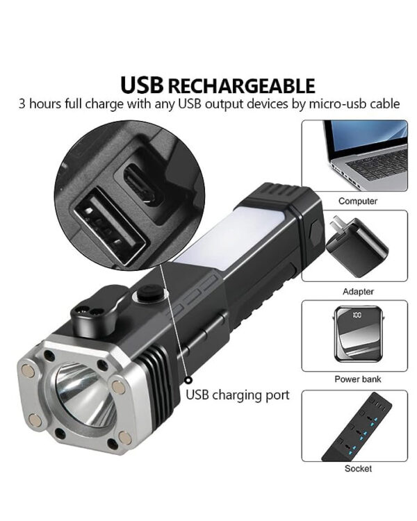 چراغ قوه دستی ۸کاره مدل Led torch - تصویر 4