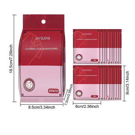 دستمال مرطوب لکه بر لباس در بسته 20 عددی - تصویر 4