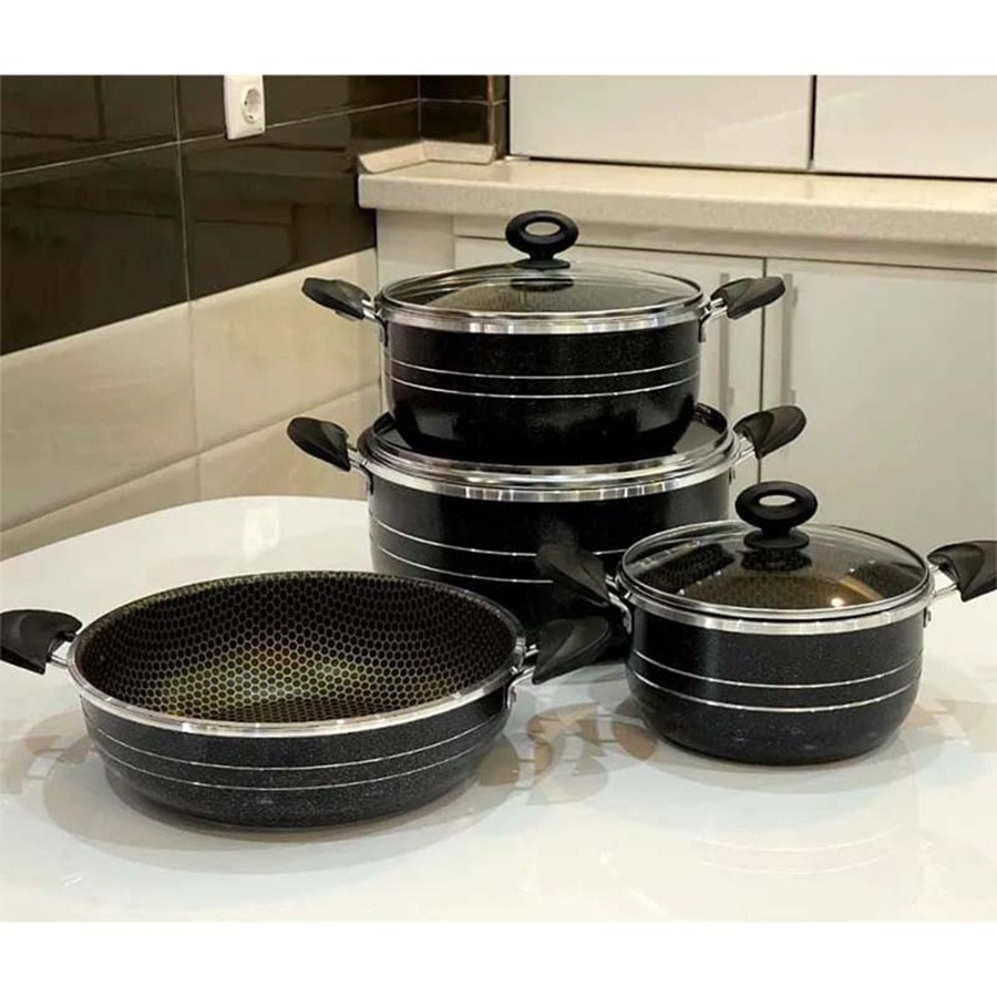 سرویس قابلمه و تابه لانه زنبوری 7 پارچه - تصویر 9