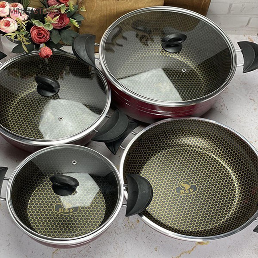 سرویس قابلمه و تابه لانه زنبوری 7 پارچه - تصویر 7